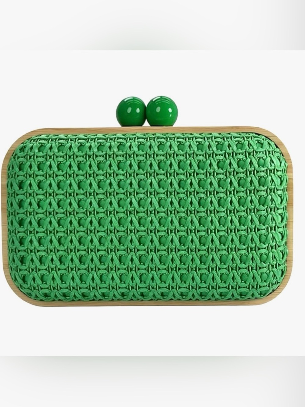 NEW Green Woven Clutch Bag